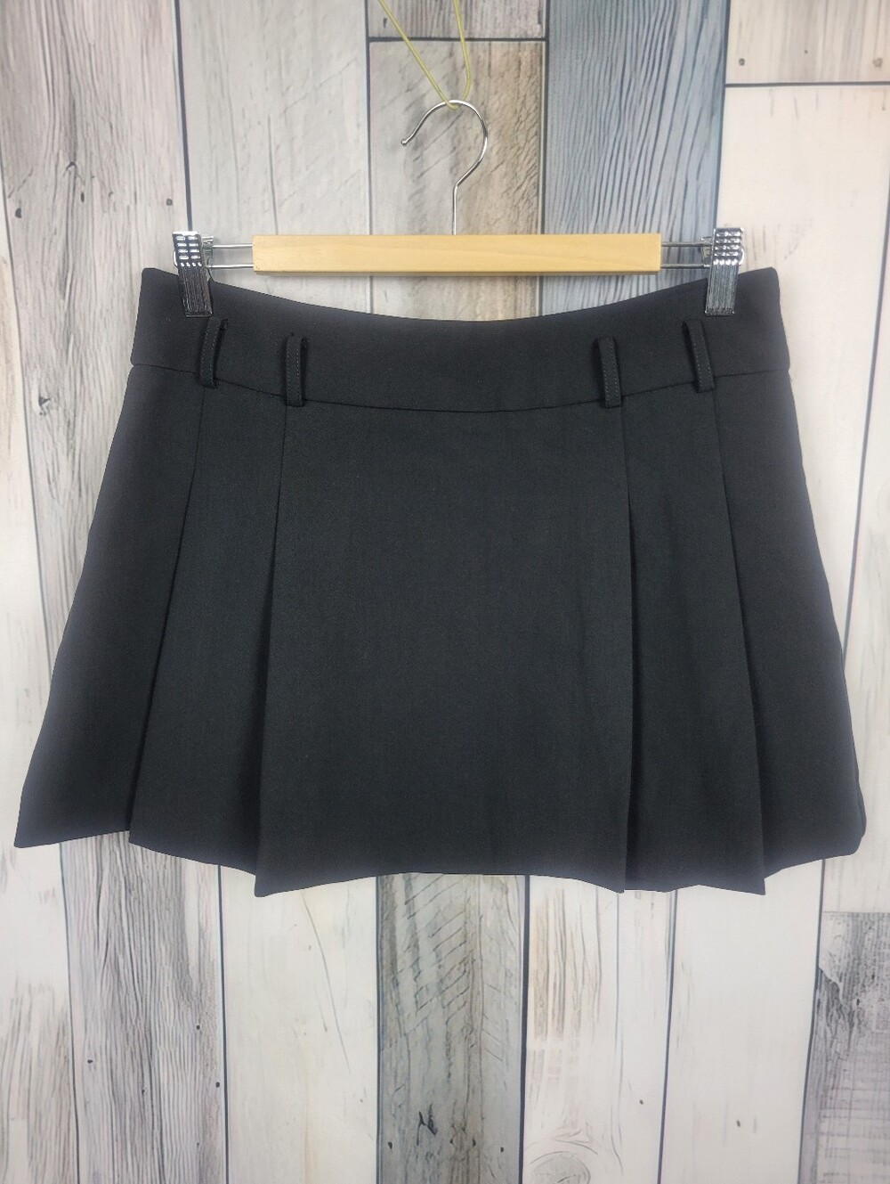 Mango Black Pleated Mini Skirt Size 6